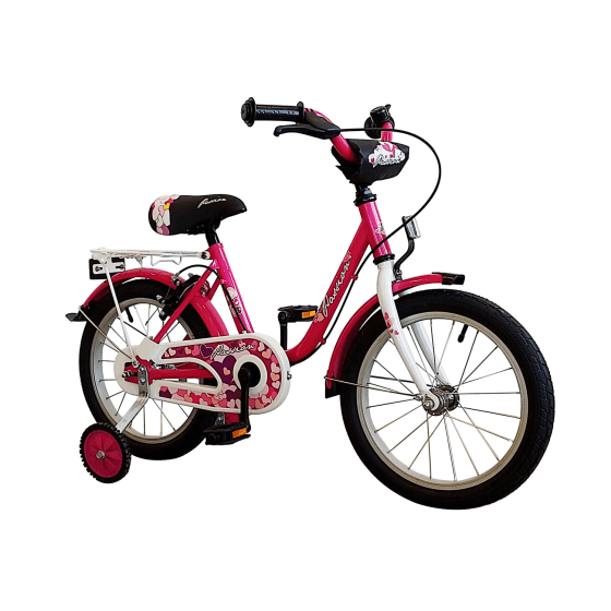 Kinderfiets Passion 16 inch Fuchsia-Wit Kinderfiets Passion 16 inch Fuchsia-Wit